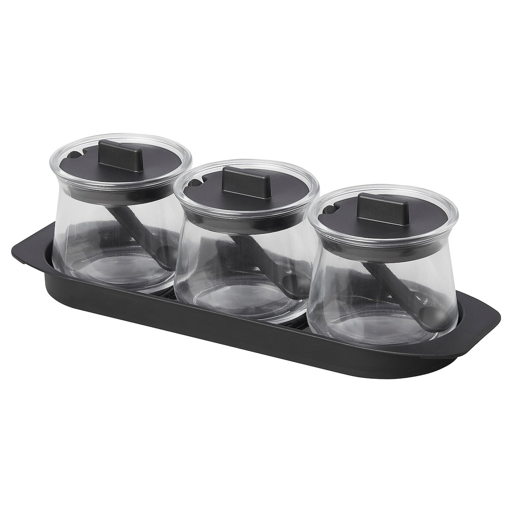 Набор стеклянных баночек для специй IKEA CELEBRERA (СЕЛЕБРЕРА), 3 шт