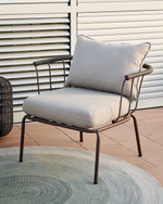 Salguer Кресло из зеленого шнура и стали с коричневой окраской