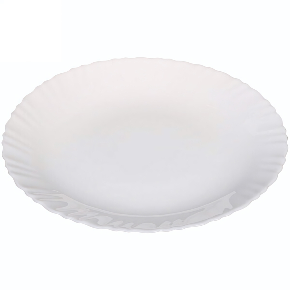 Тарелка «White magic» 23,5см глубокая стеклокерамика Волна