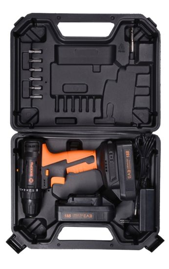 Аккумуляторная дрель-шуруповерт "ВИХРЬ" ДА-18Л-2К/Б