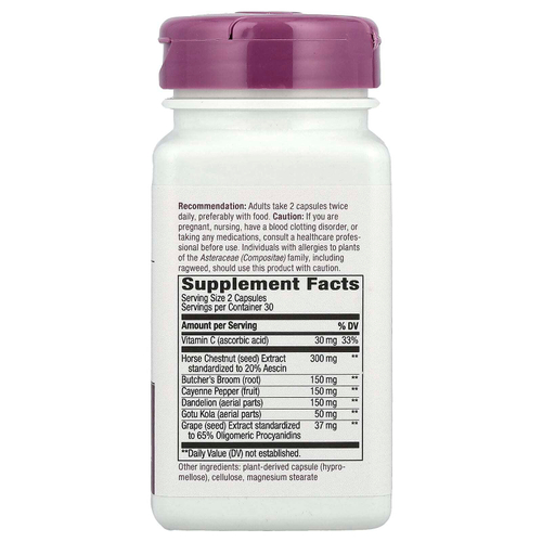 Nature's Way, премиальная смесь, для здоровья вен на ногах, 60 веганских капсул