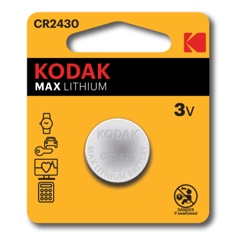 Батарейки Kodak CR2430-1BL MAX Lithium | Батарейки Литиевые