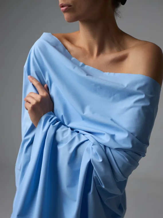 Микрофибра бельевая, эффект хлопка, Турция, голубой