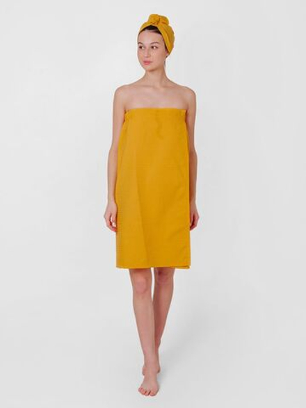 Парео-юбка вафельное желтое