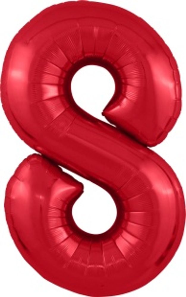 Agura Шар 40" / 102 см "Цифра 8" Металлик Red красный (БГ-60)