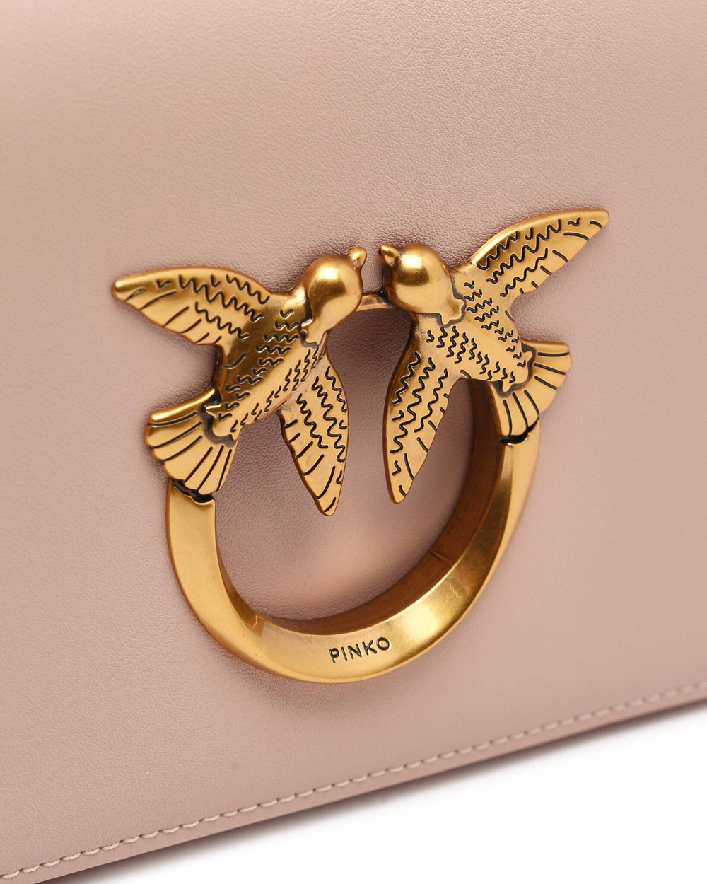 кожаная сумка через плечо love click baguette mini Pinko - пудро-розовый(100068 A0F1)