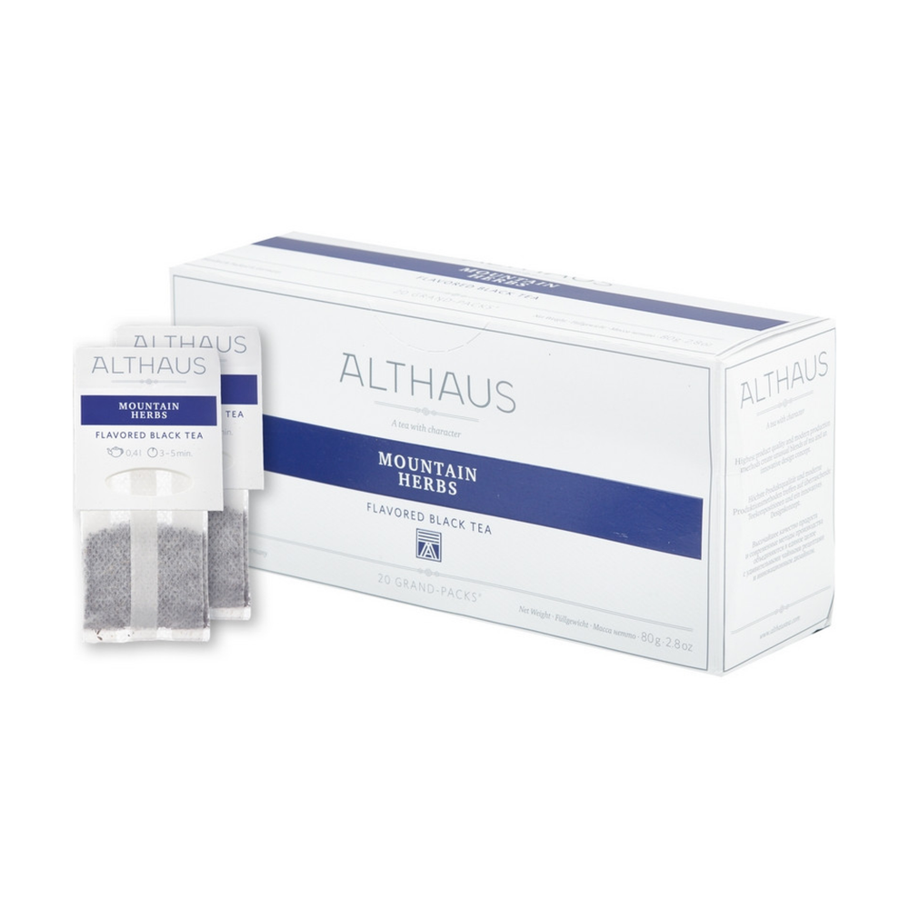 Чай черный с чабрецом в пакетиках для чайника Althaus Mountain Herbs, 15 пак