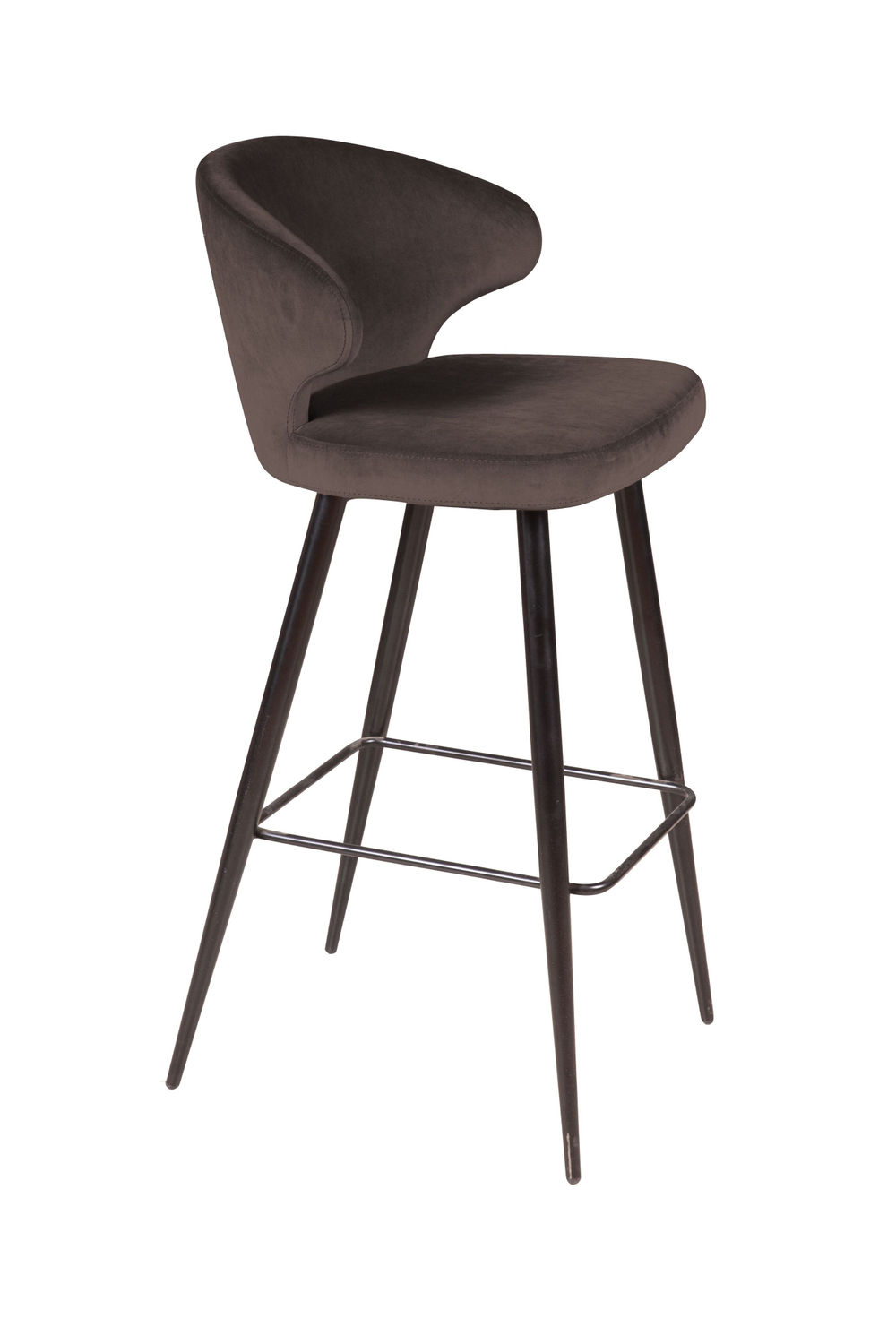 Стул барный Richard, бархат коричневый 12
