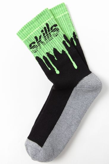 Носки SKILLS Alien Махровые (Чёрный-Зеленый)
