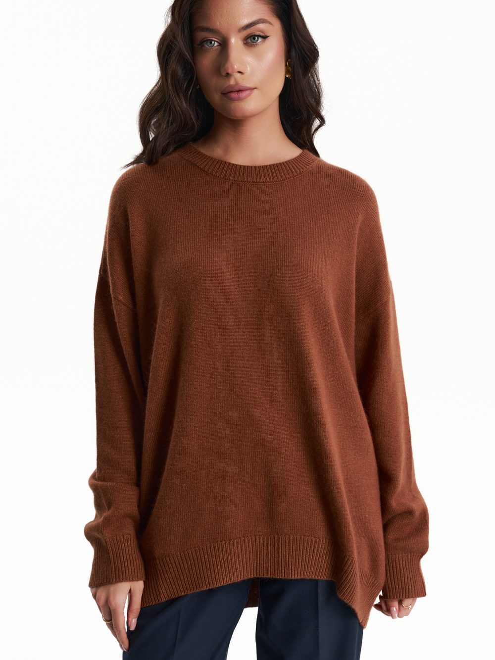 Свитер из мериноса и кашемира в карамельном цвете