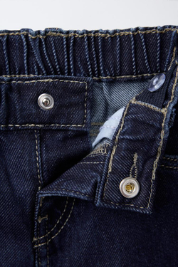 ZARA ДЖИНСОВЫЕ БРЮКИ-КЮЛОТЫ С БАНТАМИ, СИНИЙ