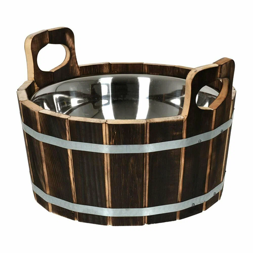 УШАТ ШАЙКА БАННЫЕ ШТУЧКИ 10 Л НЕРЖАВЕЮЩЕЙ ВСТАВКОЙ ОБОЖЖЕННАЯ ЛИПА 33238