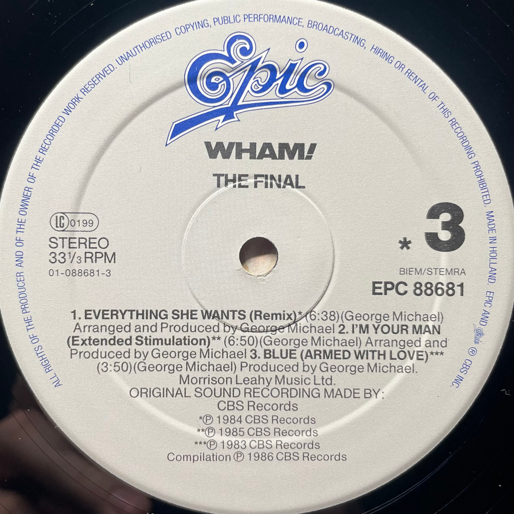 Wham! - The Final 2LP (Голландия 1986г.)