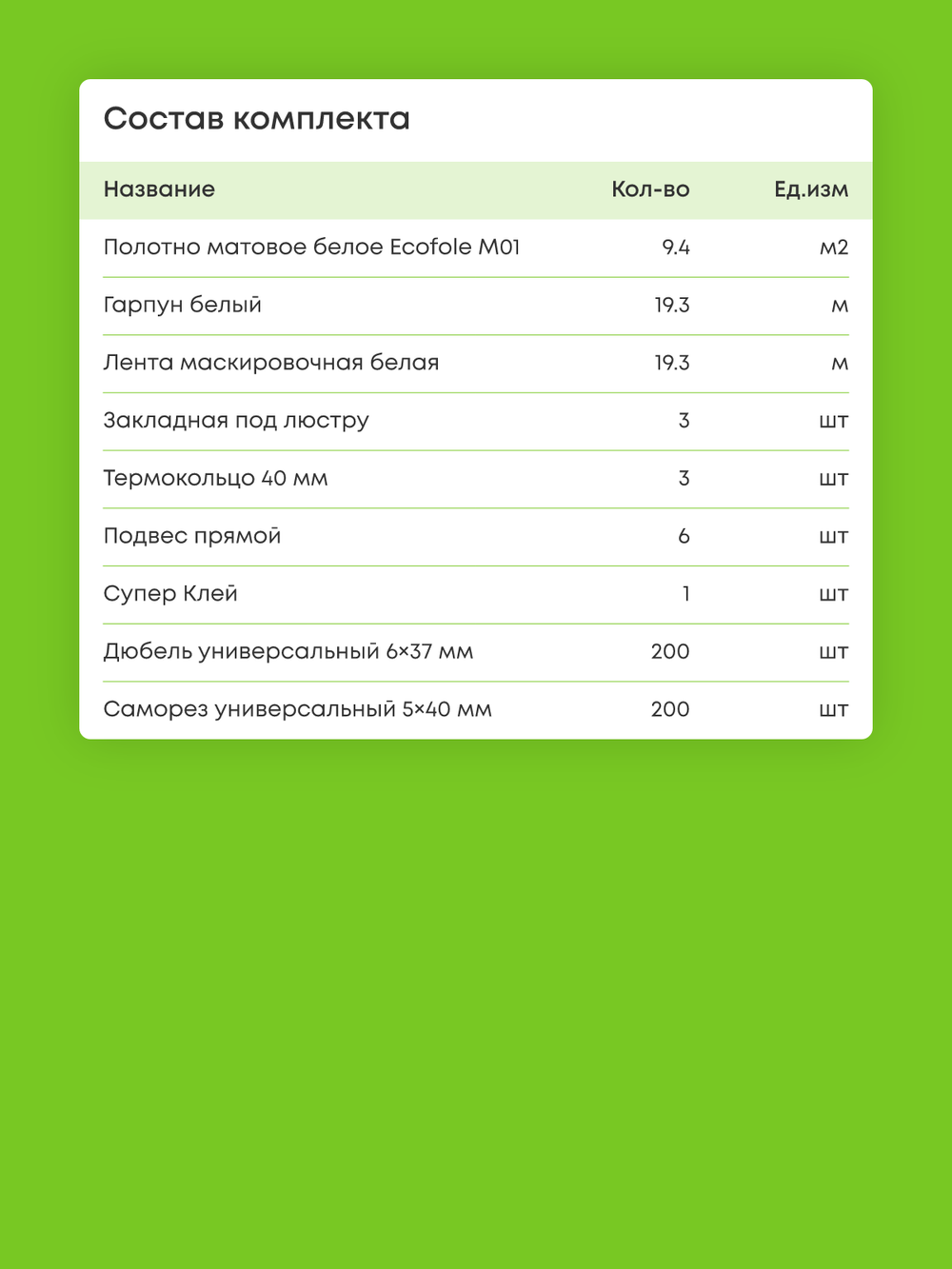 Матовый натяжной потолок 9.4 м2