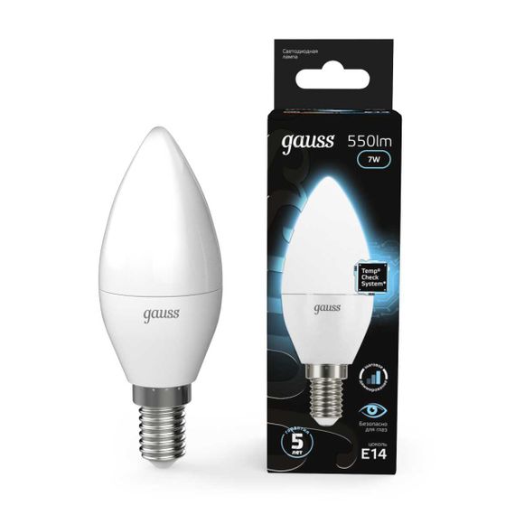 Лампа светодиодная Gauss E14 6.5W 4100К матовая 103101207