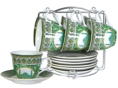 Чайный набор 12 предметов 230мл на подставке (50913) Восточный