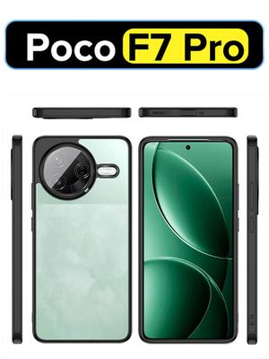 Чехол для Poco F7 Pro прозрачный матовый с черным бортом WLONS