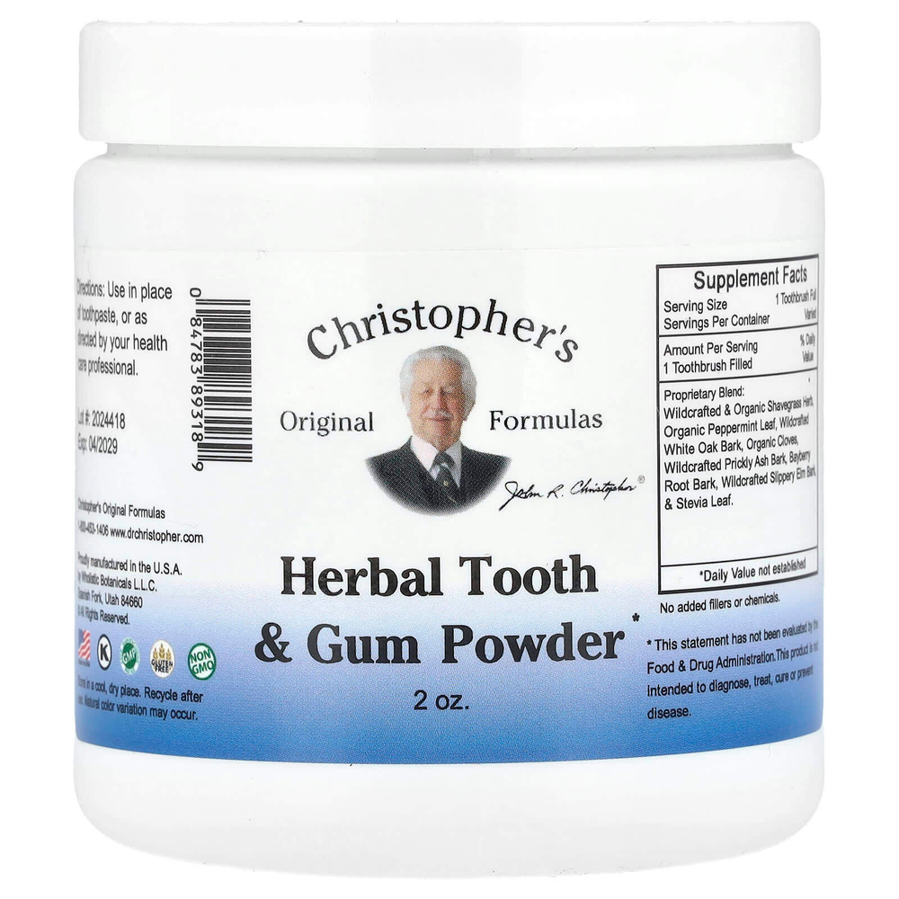 Christopher's Original Formulas, травяной порошок для зубов и десен, 2 унции