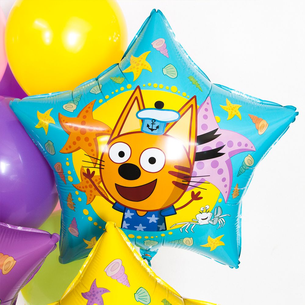 Шар (22''/56 см) Звезда, Три Кота, Коржик, 1 шт. в уп.