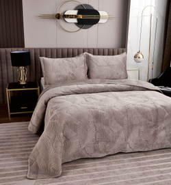 Покрывало 240х260 и 2 наволочки 50х70 Sofi De MarkO Ноэль бежевое