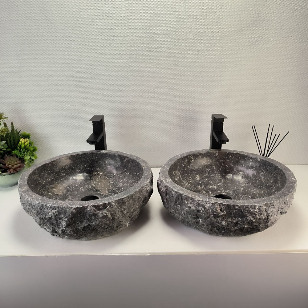 Раковина из мрамора ПАРА! Erozy Grey EM-62750 46*46*15 0107