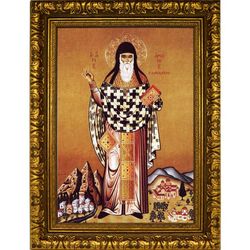 Арсений Каппадокийский Святой преподобный. Икона на холсте.