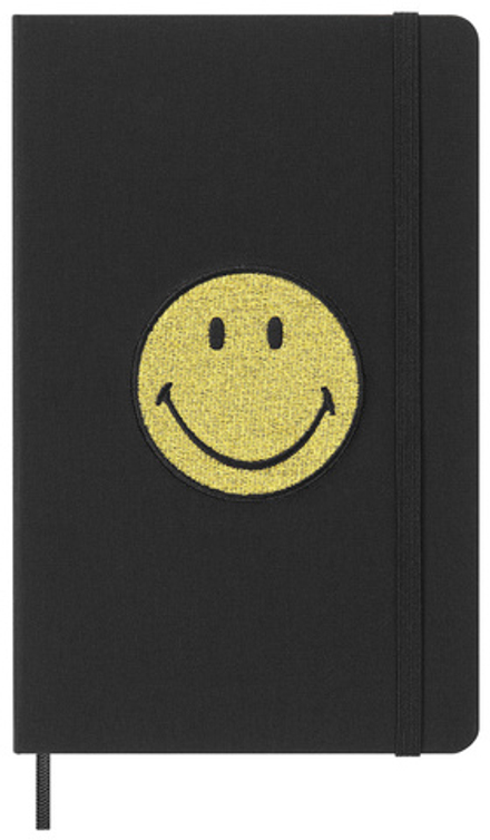 Блокнот А5 Moleskine LE SMILEY (LESMILEYNTBKCLT) 13х21 см, 176 стр. в линейку, черный в подарочной коробке