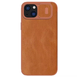 Кожаный чехол-книжка Nillkin Leather Qin Pro c защитой камеры для iPhone 15 Plus