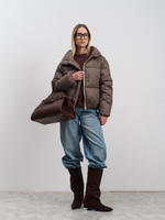 Пуховик женский демисезонный кофе