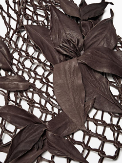 Massimo Dutti Плетеная мини-сумка из кожи, темно-коричневый