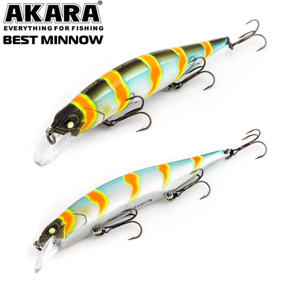 Воблер Akara Best Minnow 110SP 17 гр. (3/5 oz 4,3 in) A106
