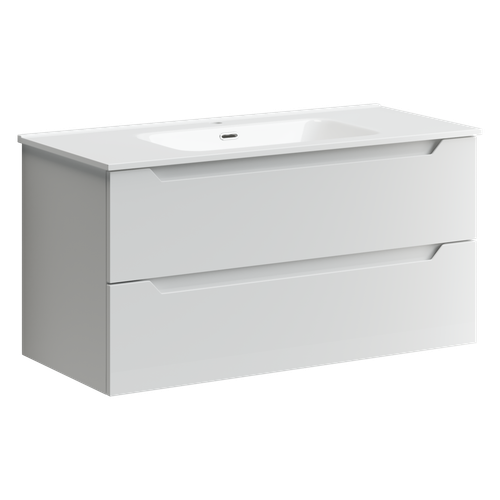 Тумба с раковиной Sancos Norma 2.0, 99 см., ламинат белый, NR2.0100W