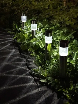 Садовые светильники на солнечных батареях набор, 4 шт. Фонарики садовые на солнечных батареях