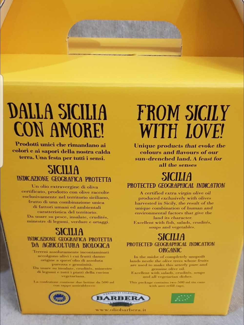 НАБОР ОЛИВКОВЫХ МАСЕЛ BARBERA 2*0,5 л, Италия