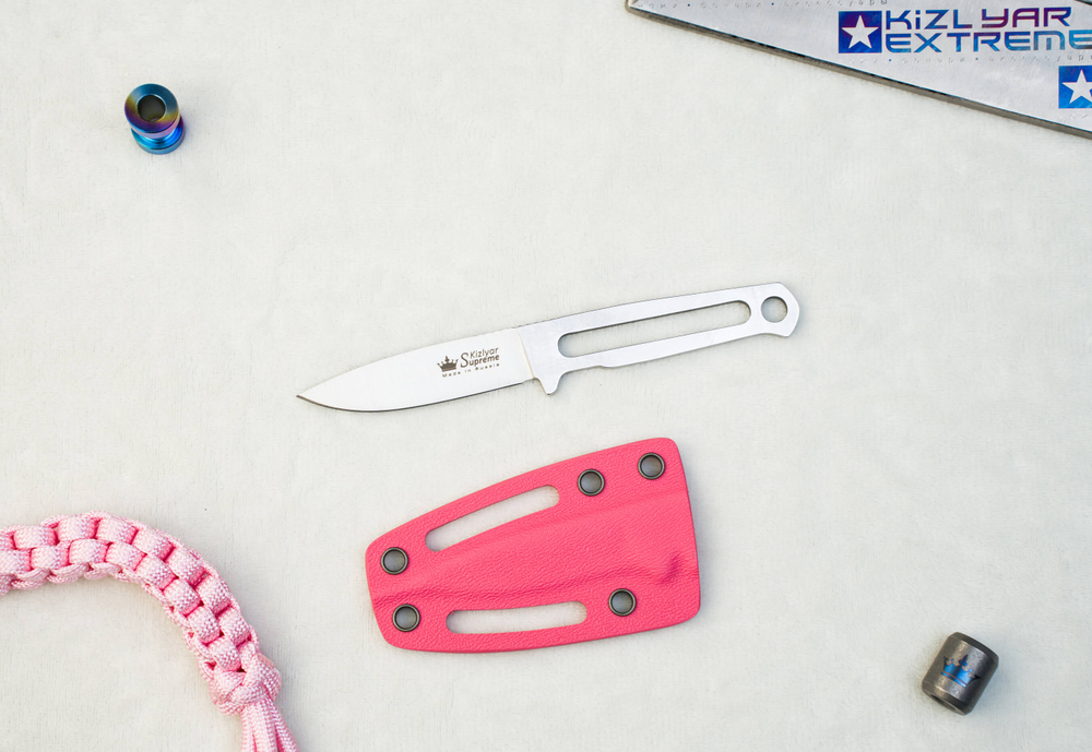 Туристический нож Sturm Mini AUS-10Co StoneWash Pink Kydex