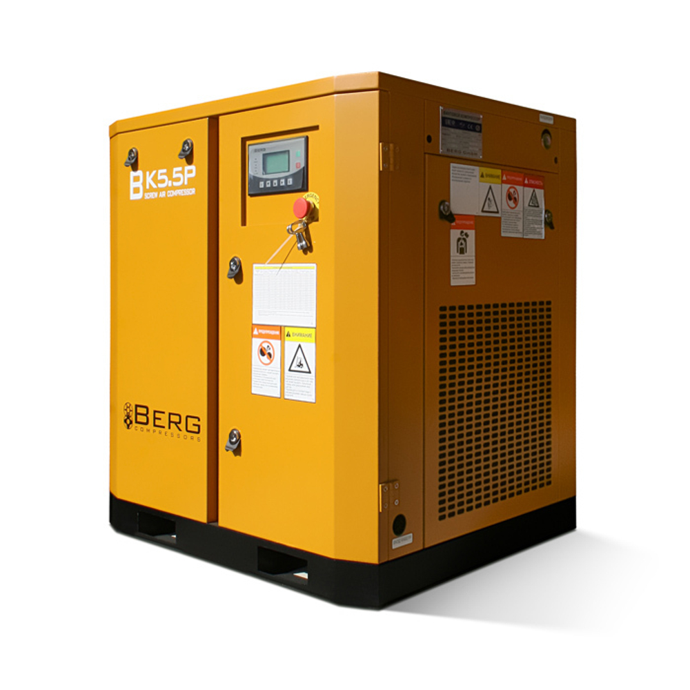 Винтовой компрессор berg вк-5.5р-е ip54 с частотником 10 бар