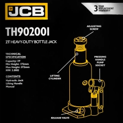 Домкрат бутылочный 2т JCB JCB-TH902001