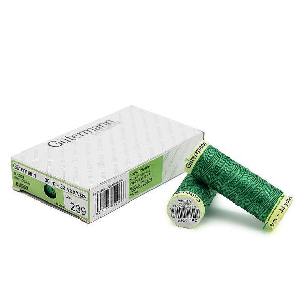 Нитки отделочные Gutermann Top Stitch 30 (30 метров), 5 кат. | 239 зеленый трилистник
