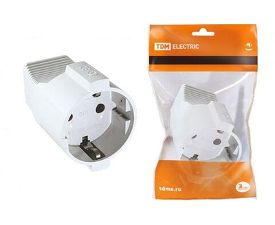 Кабельная розетка 2П+З с з/ш 16А 250B белая TDM