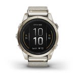 Умные часы Garmin Epix Pro (Gen 2) Sapphire Edition 42 мм из мягкого золота с кремовым ремешком из меланжевого нейлона