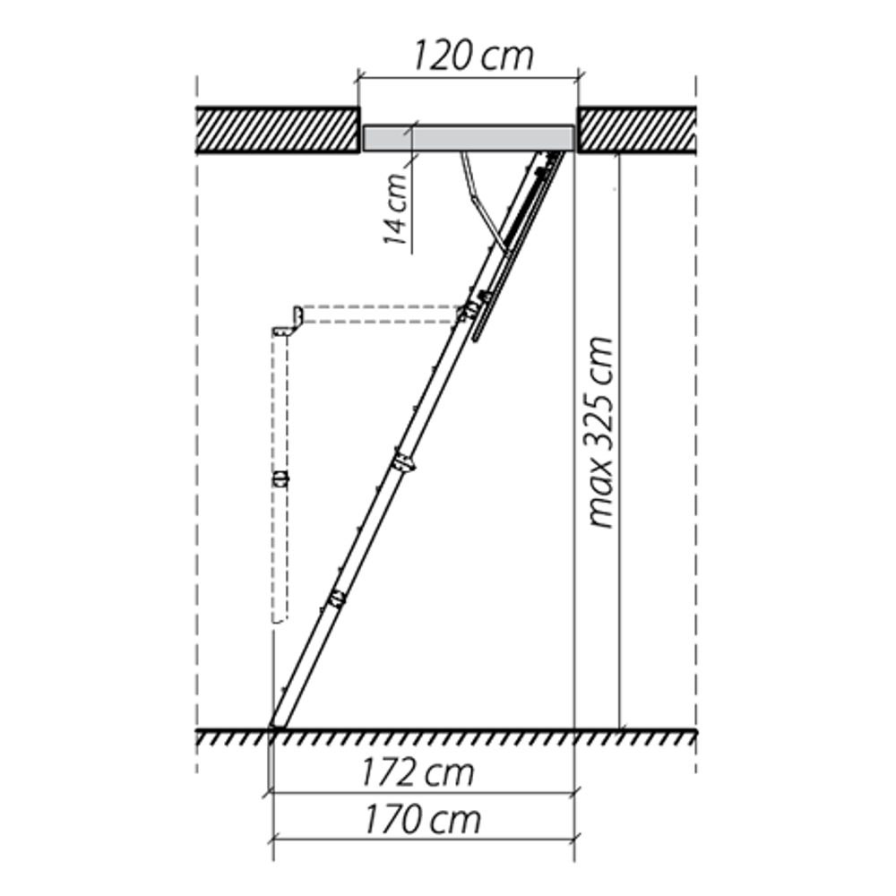 Лестница чердачная Fakro LWK Komfort 700х1400х3050 мм