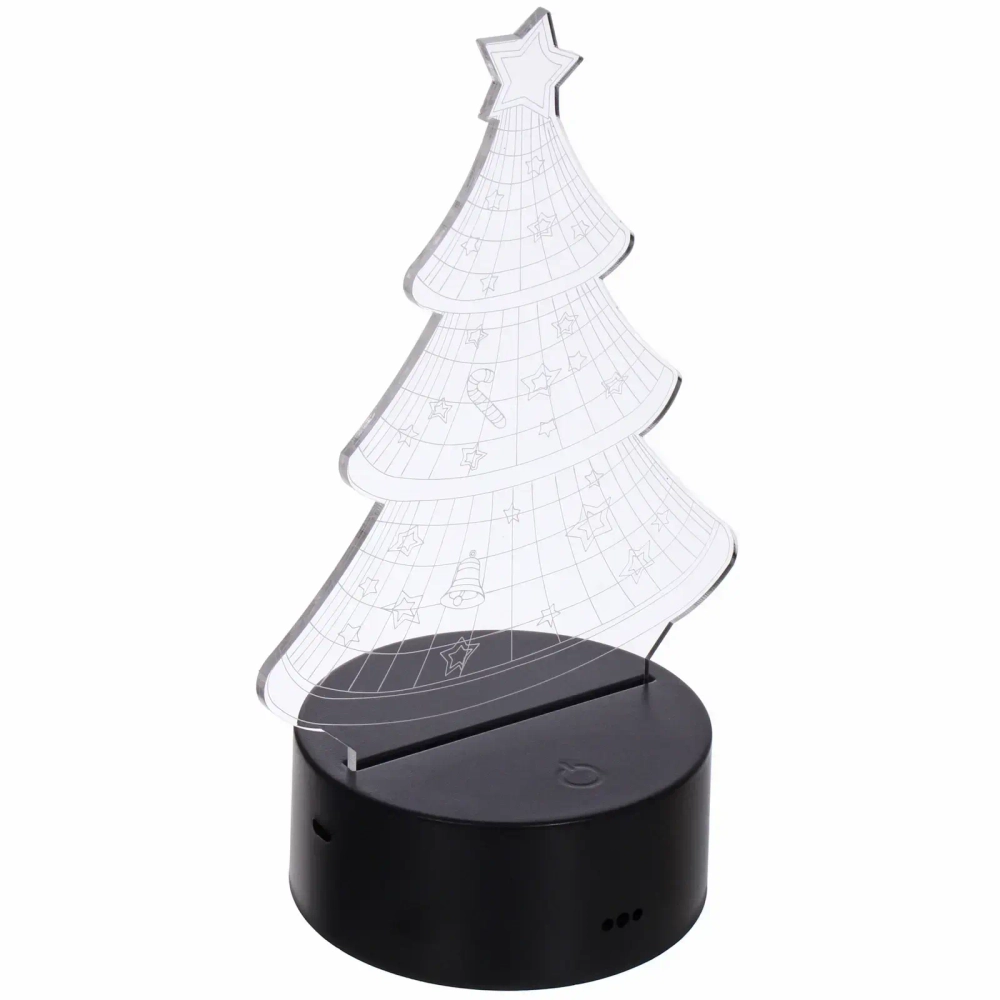 Светильник ночник «3D-Ёлочка» на пластиковой подставке, с включателем USB
