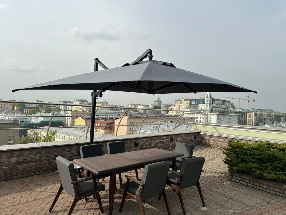 Зонт профессиональный THEUMBRELA SEMSIYE EVI Banana Plus, 3000х4000, черный, серый