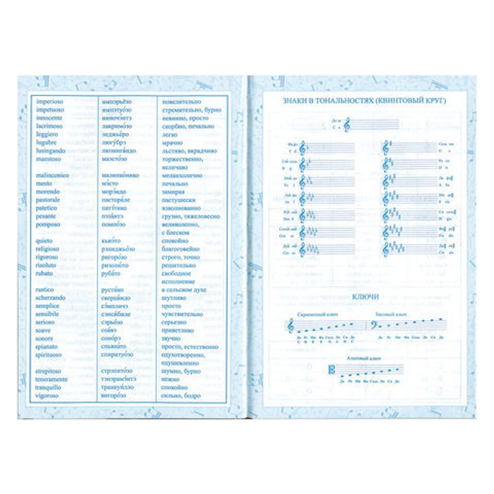 Дневник для музыкальной школы, 48 л., твердый, BRAUBERG, выборочный лак, справочный материал, "Корнет", 104977