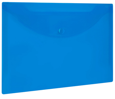 Папка-конверт с кнопкой А5 малый формат "Universal" синяя, 0,15мм. (BRAUBERG)