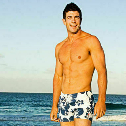 Мужские пляжные шорты в темно-синий цветок Aussiebum Beach Short Scent Ocean