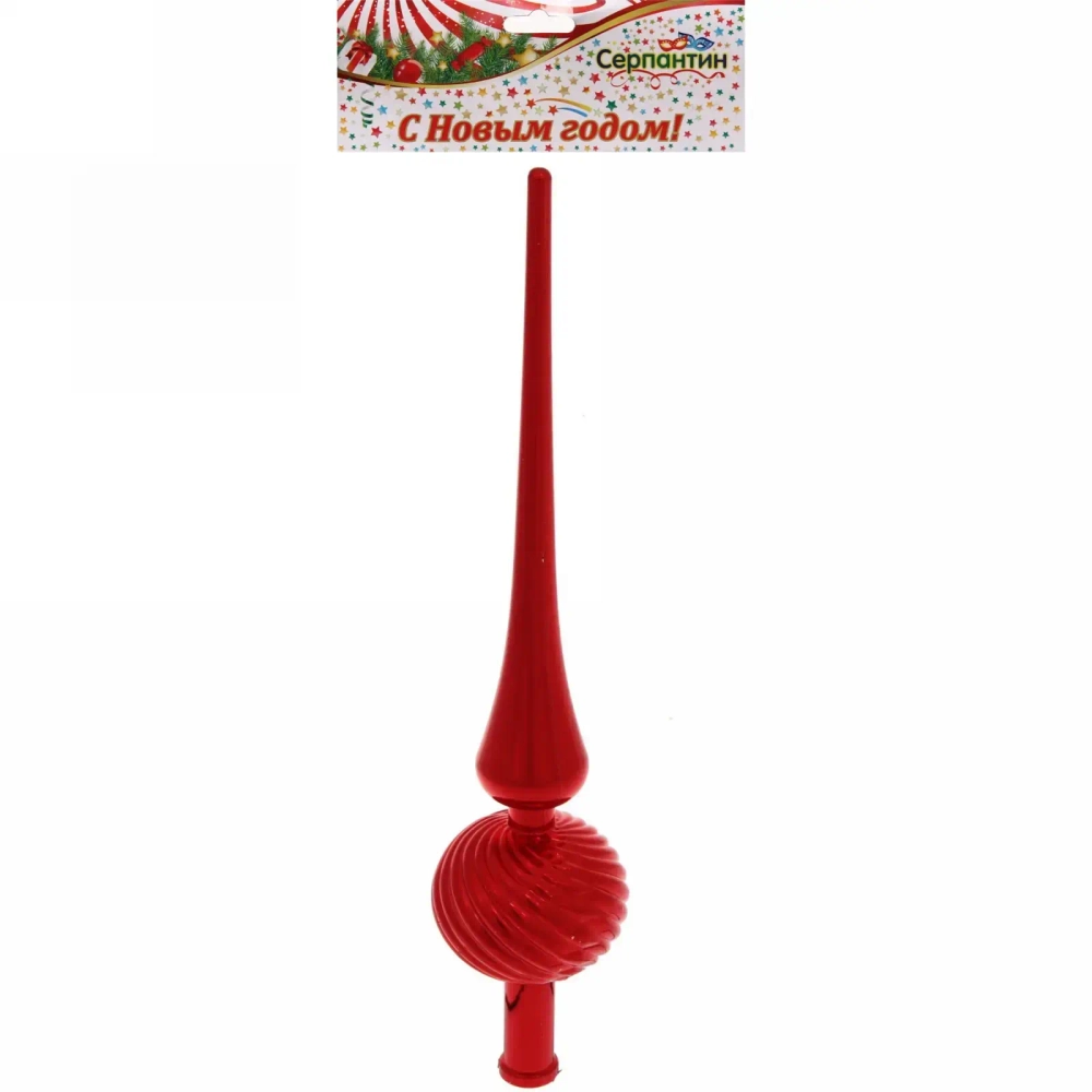 Верхушка на ёлку 28 см «Волна», Красный