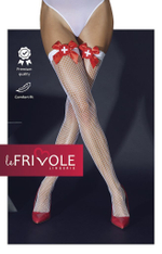 Чулки медсестры в сетку с бантиками