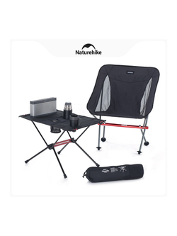 Стол туристический Naturehike FT07 алюминиевый, быстросборный, 59х40х39 см, складной, черный