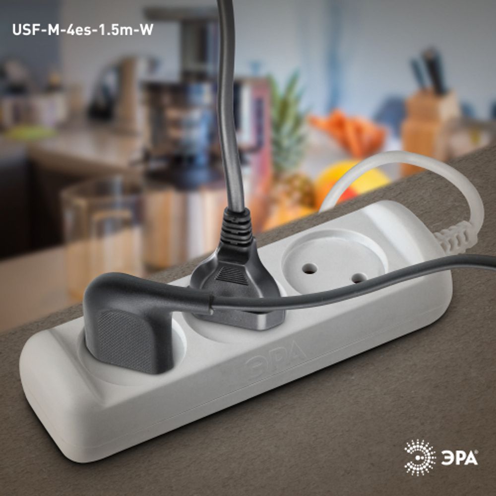 Удлинитель электрический ЭРА UX-3-5m без заземления 3 розетки 5м ПВС 2x0,75мм2 6А | Бытовые удлинители